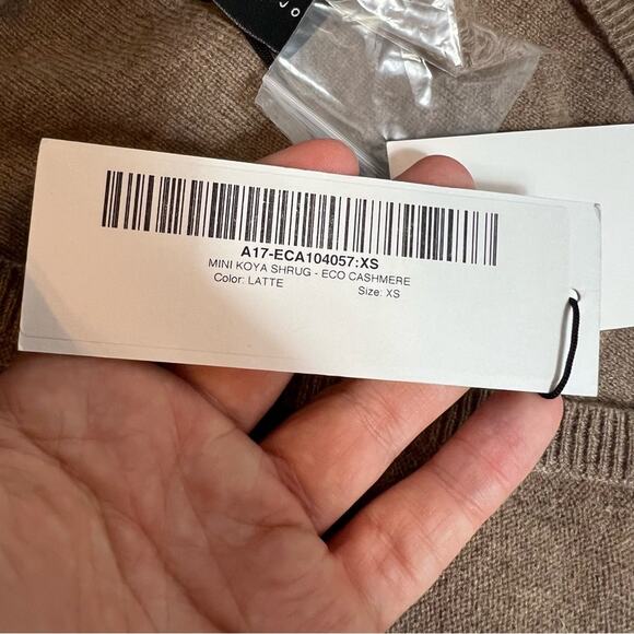 NWT Zero Maria Cornejo Mini Koya shrug eco cashmere latte XS - Picture 6 of 9